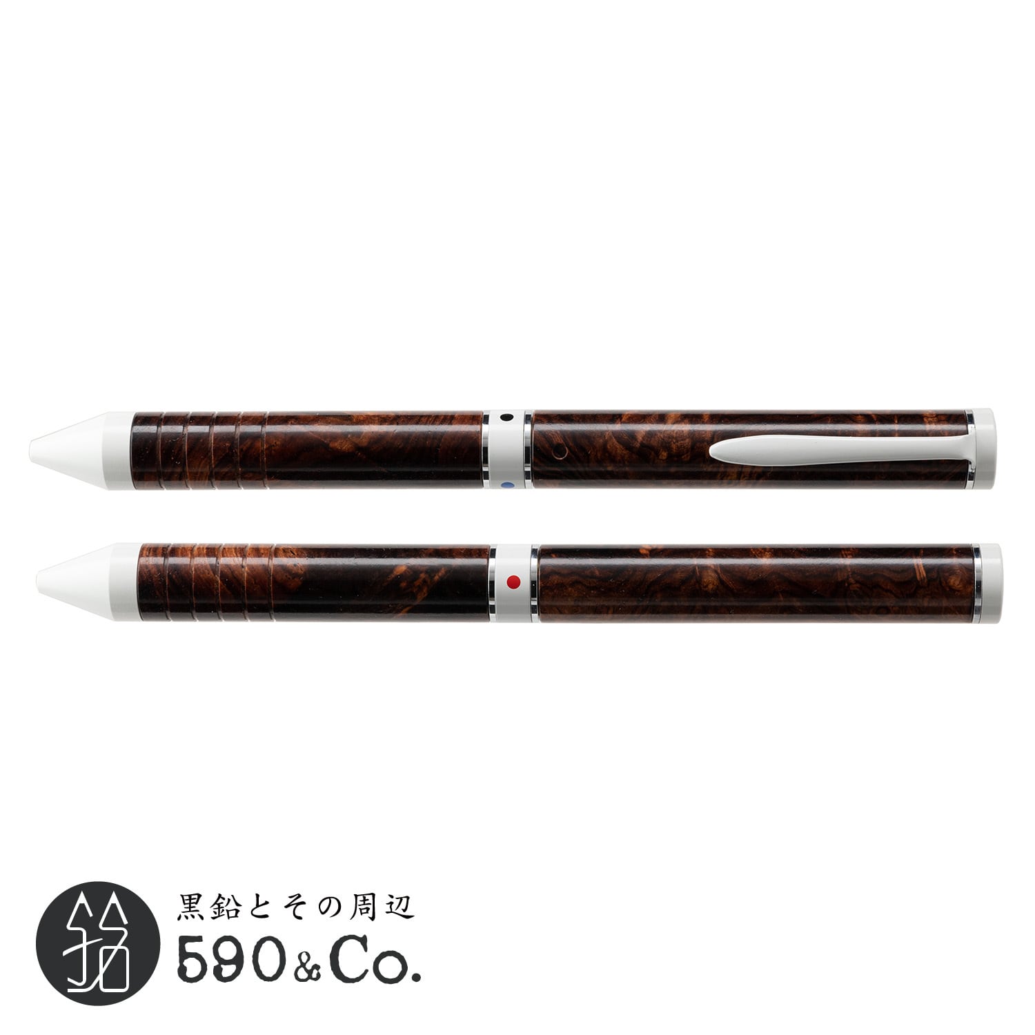 【マーベラスウッド】トライカラーボールペン (ホンジュラスローズ瘤 AAA) 590Co.