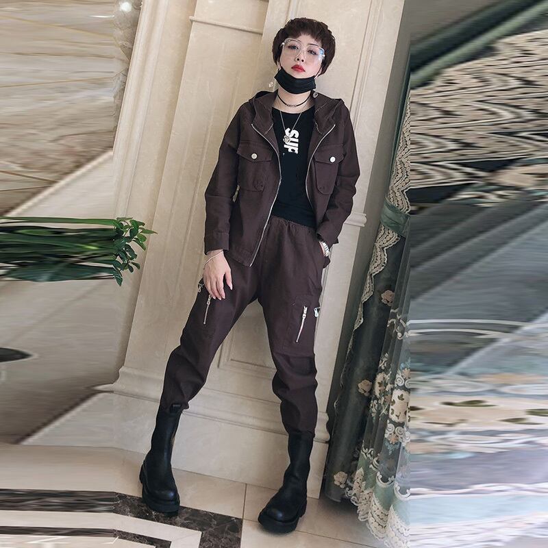 プラスサイズの女性の秋の服2020新しいスリムな秋のコートのツーピーススーツ、西洋の気質、年齢を減らす脂肪の摩耗 ミックスインファッション63406140842