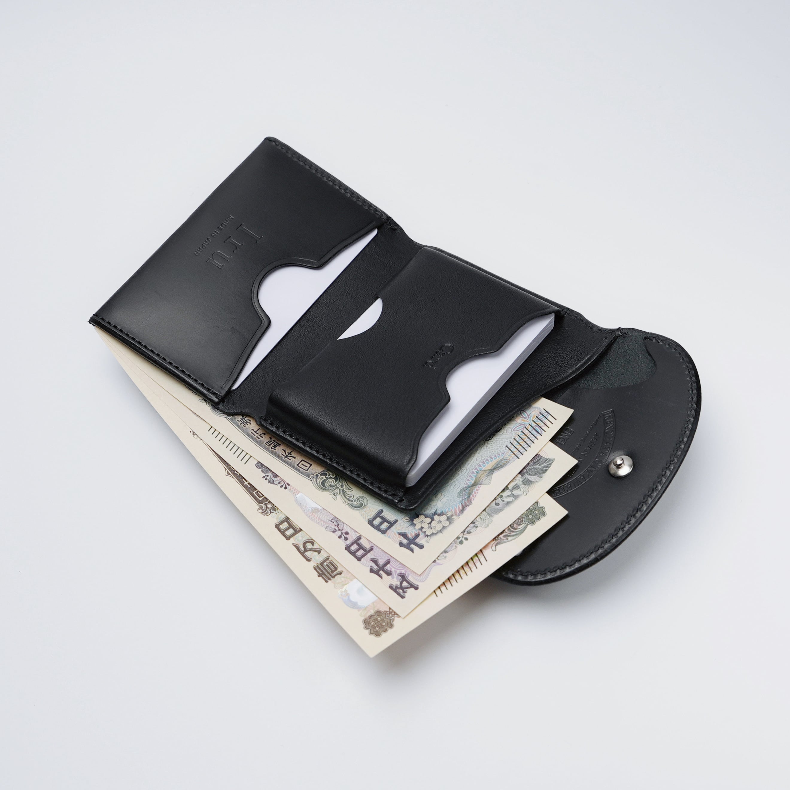 Iru×IKENOHATA GINKAWATEN】BRIDLE LEATHER COMPACT WALLET / 受注生産