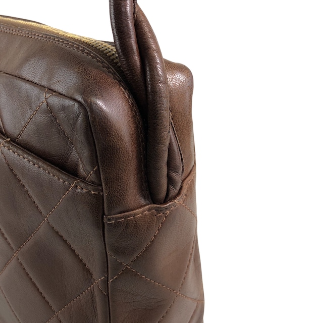 CHANEL シャネル ショルダーバッグ ブラウン ココマーク レザー マトラッセ ツイストショルダー vintage ヴィンテージ オールド 4u7hig