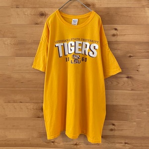 【GILDAN】カレッジ LSU ルイジアナ大学 プリント Tシャツ XL ビッグサイズ タイガース フットボール US古着