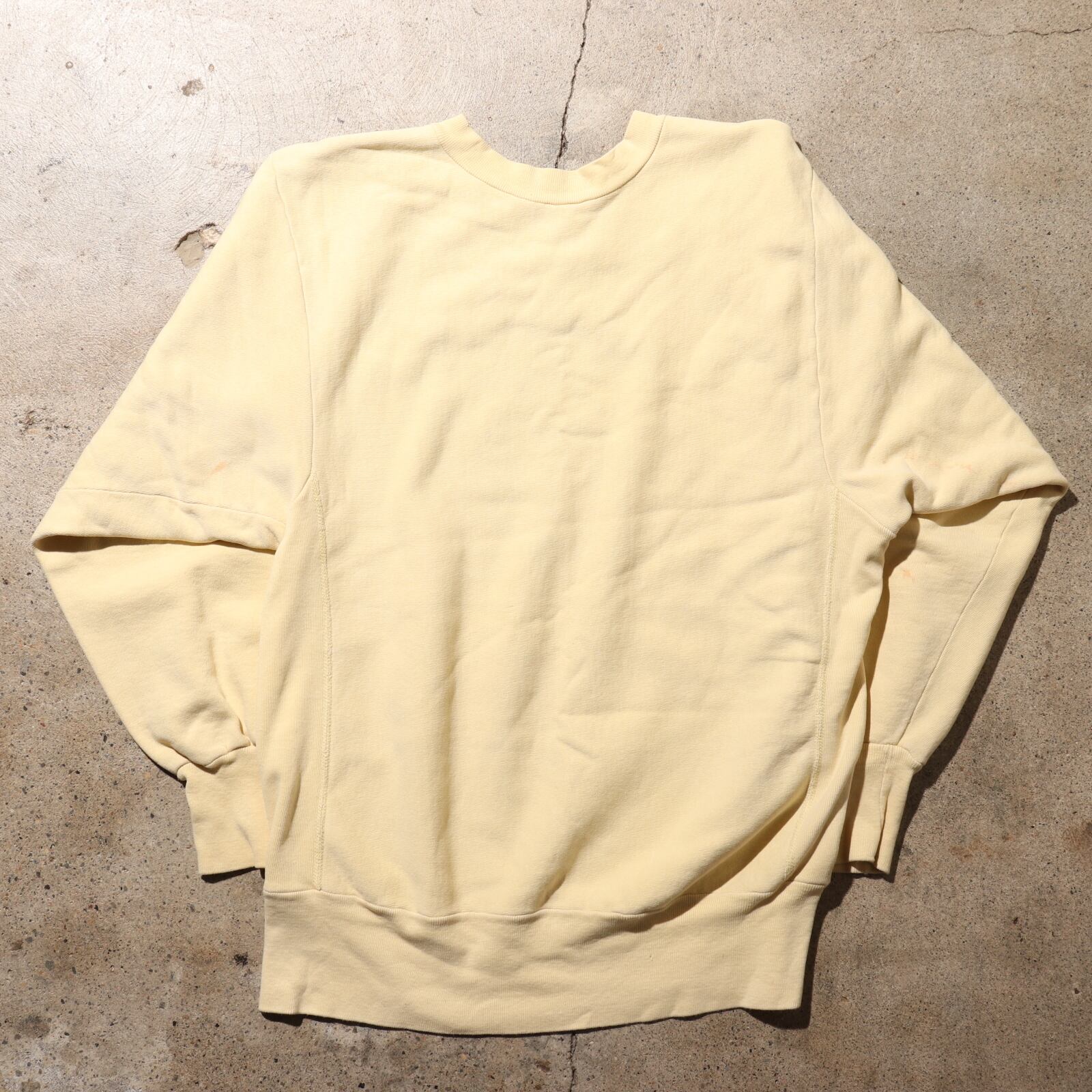 XL 完全無地 90s ペールイエロー リバースウィーブ チャンピオン 黄色 