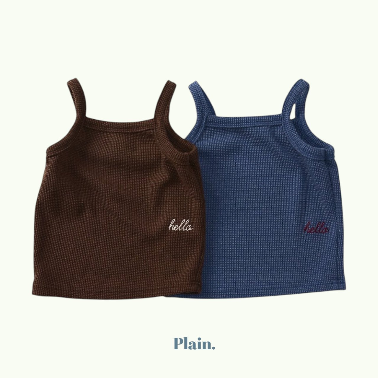 [Plain] Hello Waffle Sleeveless / [플레인] 헬로와플나시