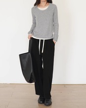 Fake layered rib Knit　T20237