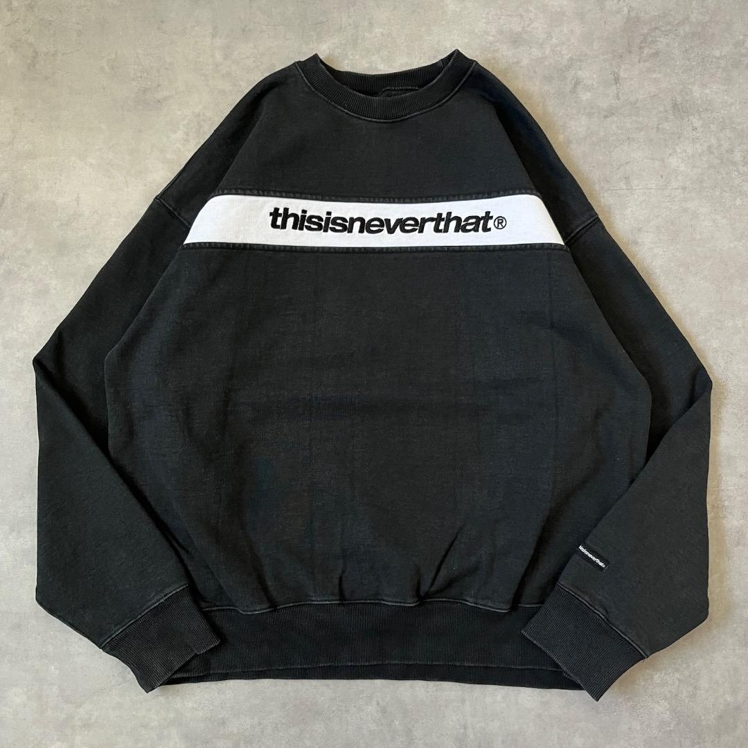ディスイズネバーザット ネバザ スウェット 古着 ロゴ M 黒 17948