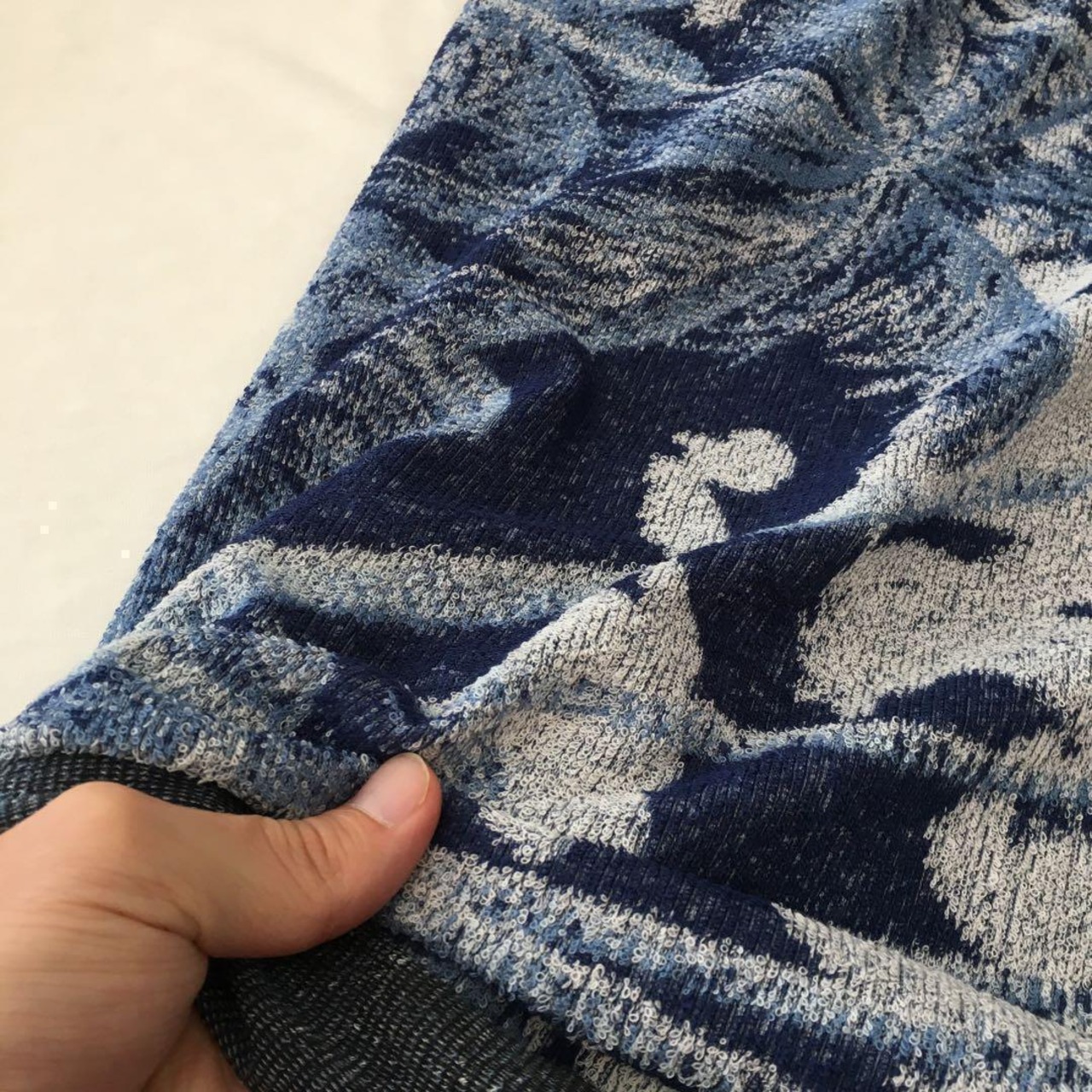 綿系パイルジャガードニット生地-180㎝-curl tricot　V5X/180H5681●