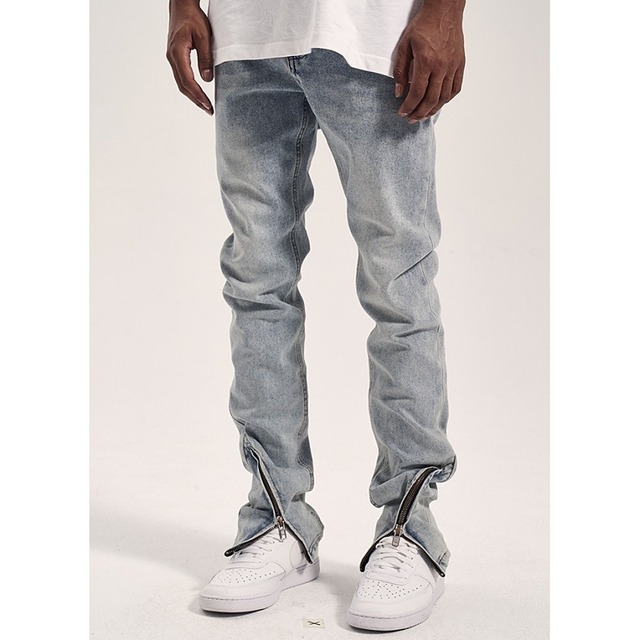 【DRIP0535】D/B Curve Cut Front Zipper Denim