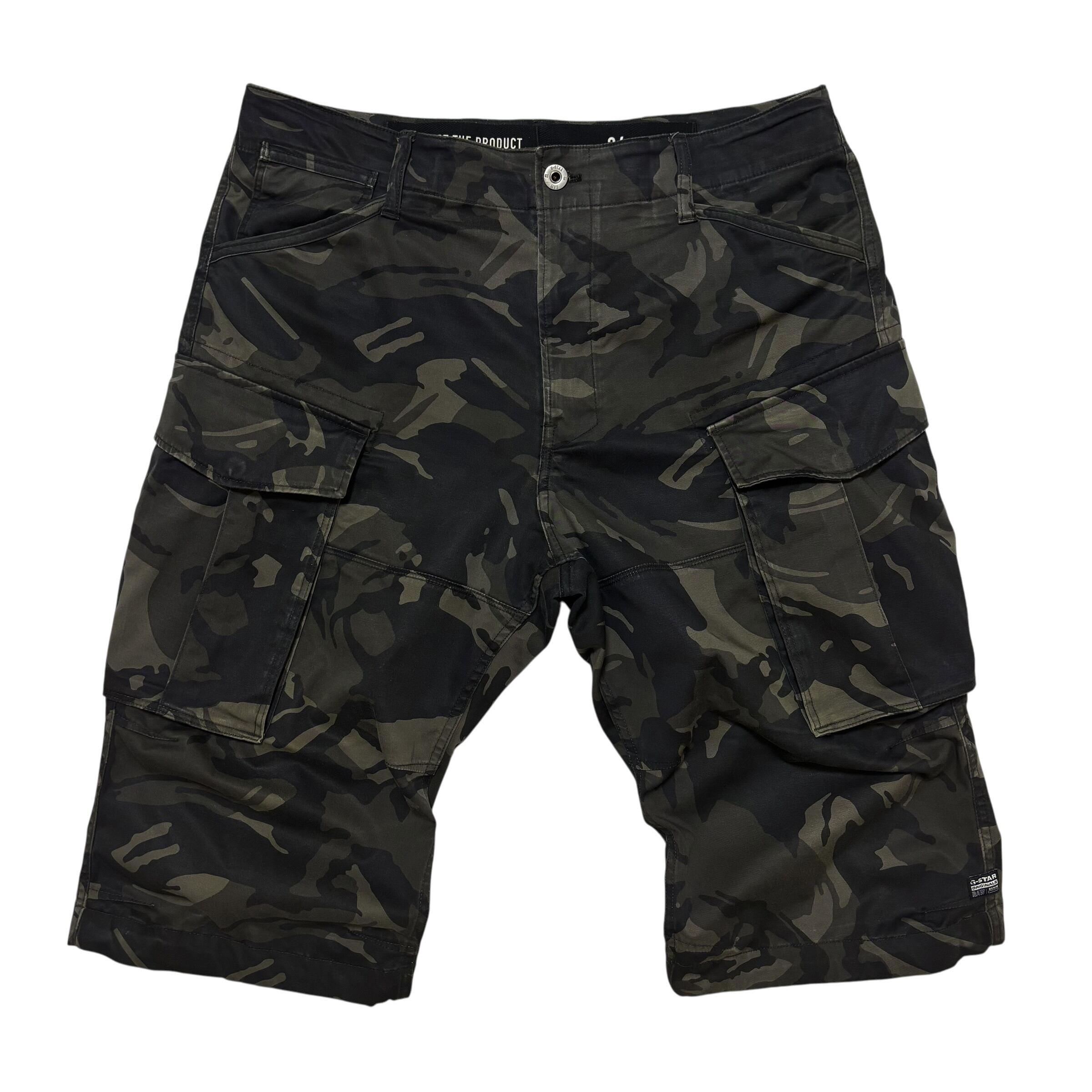 古着 ジースターロウ G-STAR RAW カーゴ ハーフパンツ 迷彩柄 カモフラ