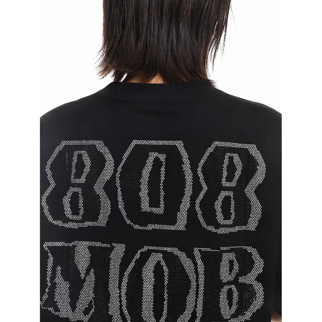 ラインストーンロゴグラフィックTシャツ 1col   R01978