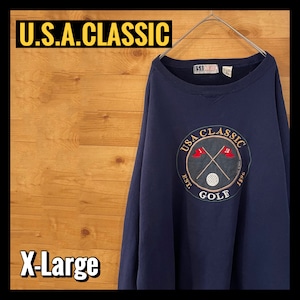 【U.S.A.CLASSIC】ゴルフ ゆるだぼ  XL スウェット トレーナー 刺繍ロゴ アメリカ古着