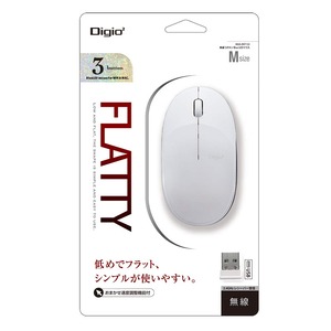 【数量限り】Digio2 ワイヤレスマウス 3ボタンBlue LED ホワイト 42403