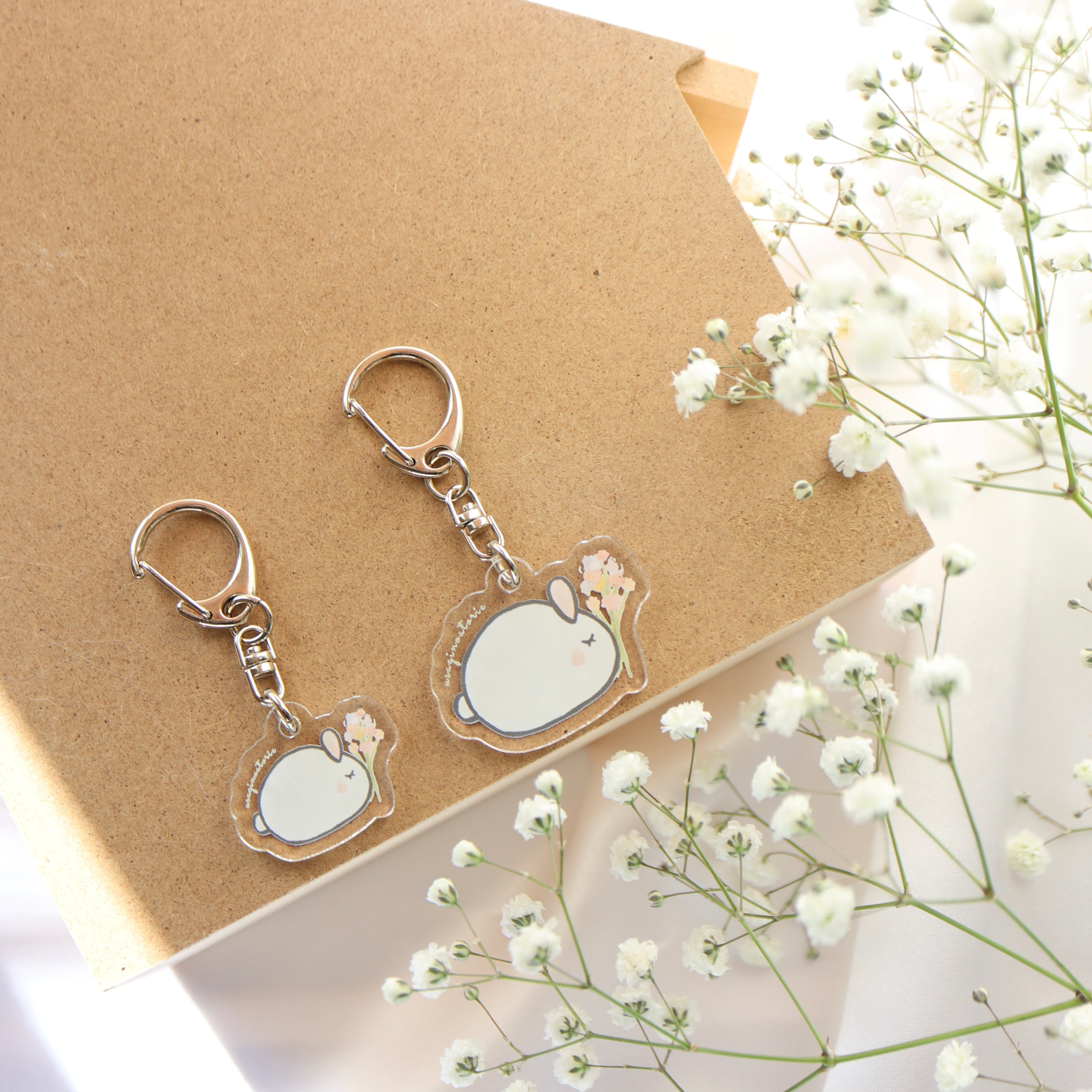 アクリルキーホルダー】ウサギさん(大ｻｲｽﾞ) | ウサギノアトリエ