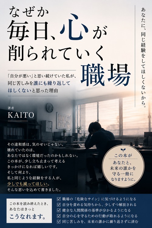 なぜか毎日、心が削られていく職場  〜「自分が悪い」と思い続けていた私が、 同じ苦しみを誰にも繰り返してほしくないと思った理由〜