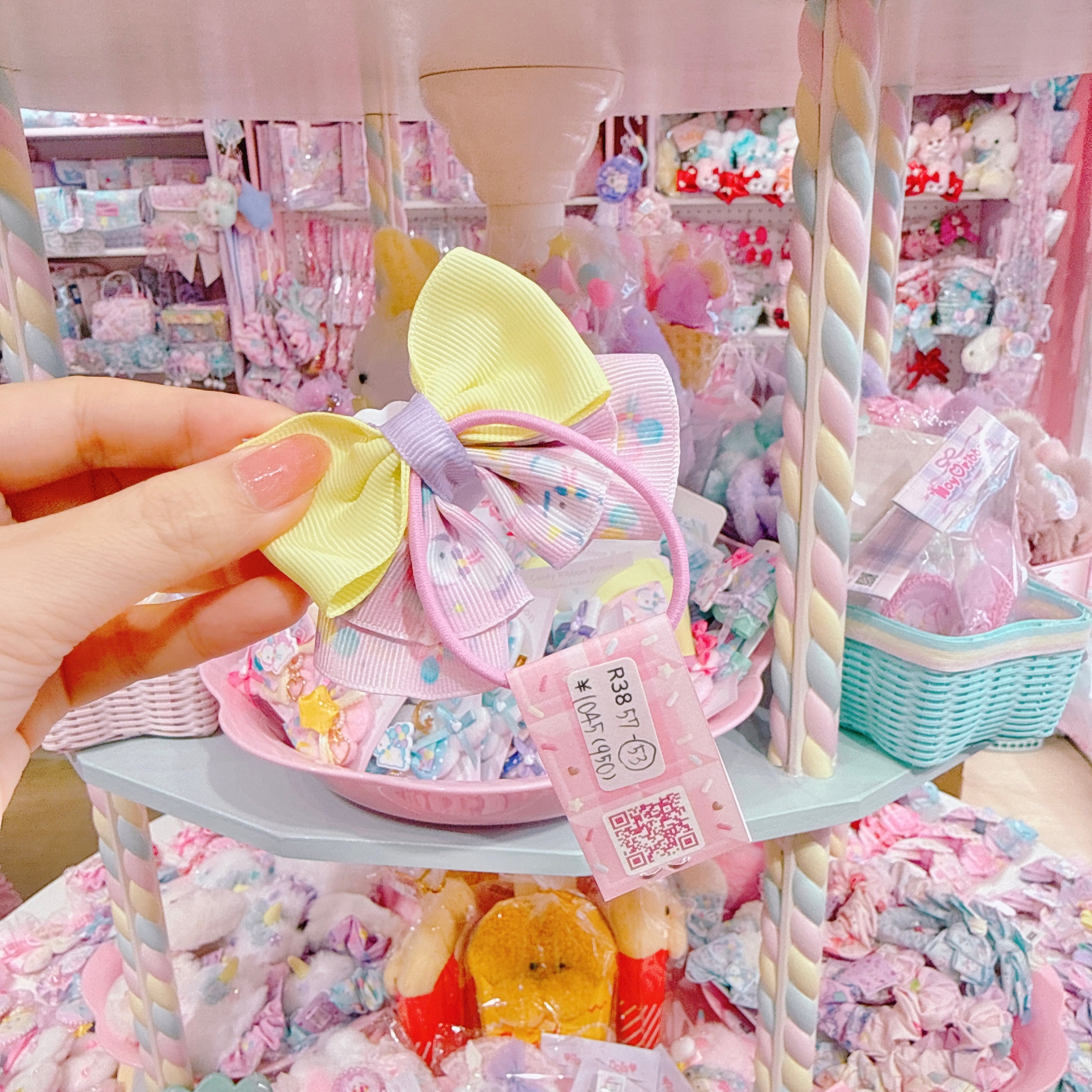 【R38】57-53ピアチューレリボンヘアゴム