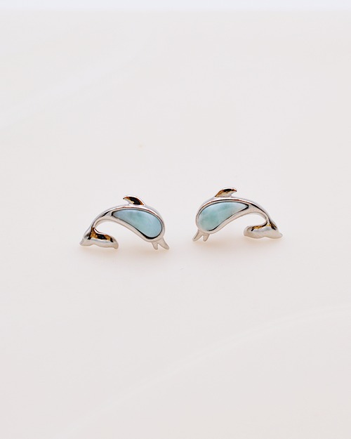 Silver925 ラリマー ドルフィンピアス