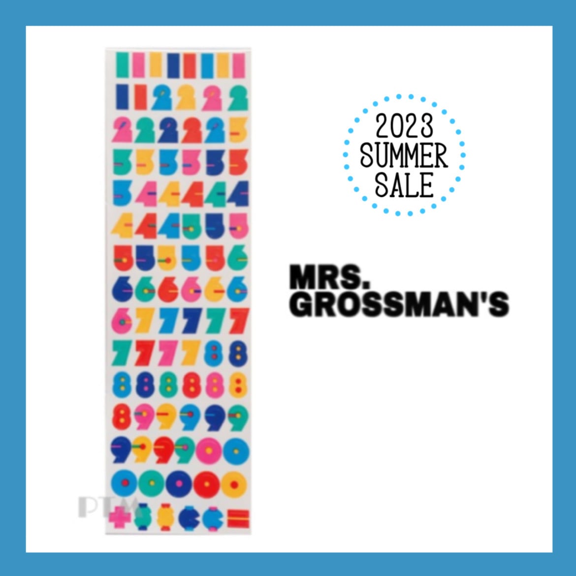 #2023 Mrs.grossman's★ナンバー/数字/文字・Numbers 1993 ミセスグロスマン輸入海外シール