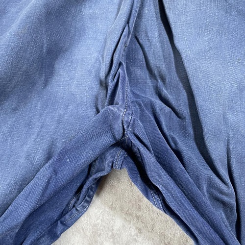 30-40s フレンチワーク Metis リネンパンツ 針式シンチ W34 詳細写真8