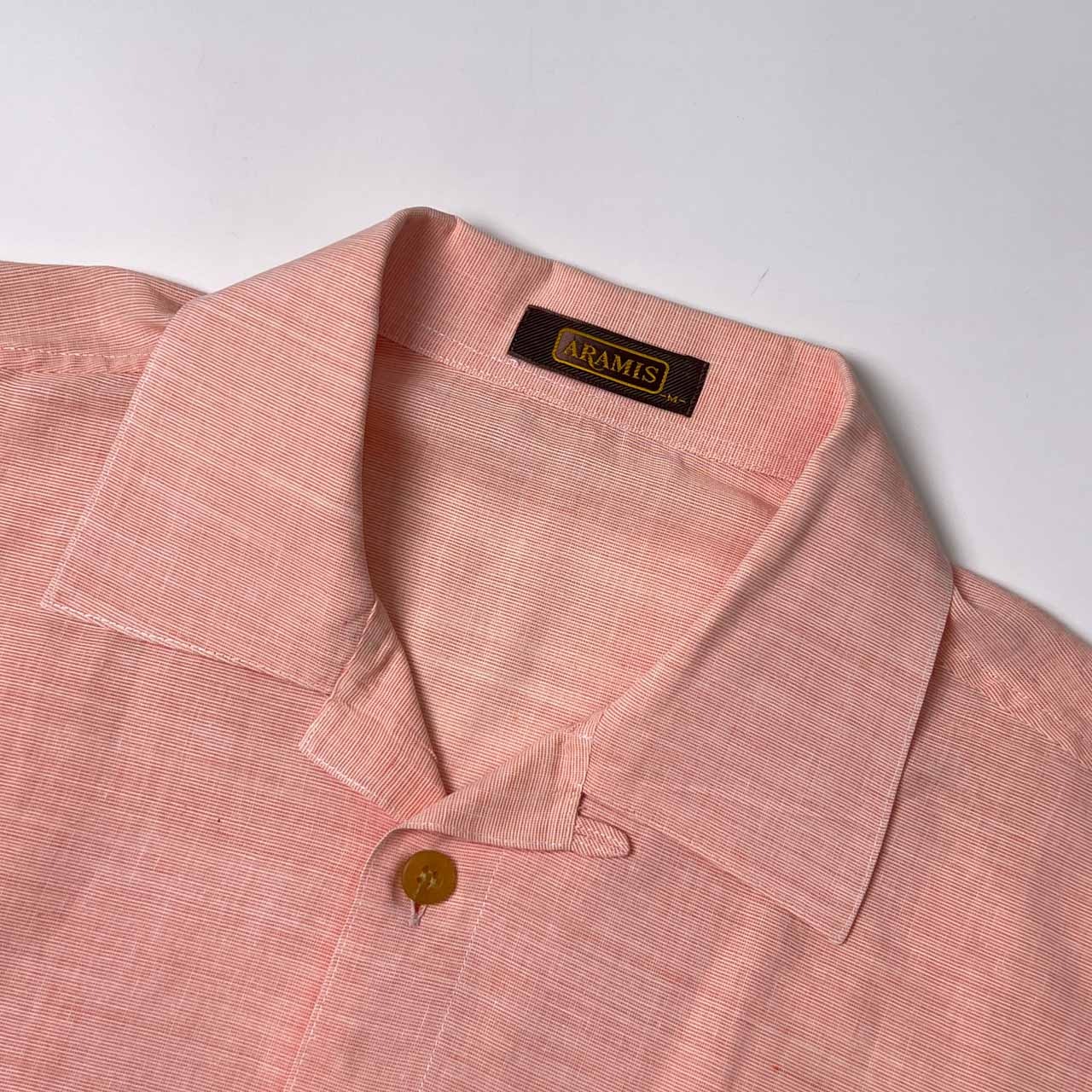 リネン混 ARAMIS アラミス 半袖シャツ M/ピンク メンズ