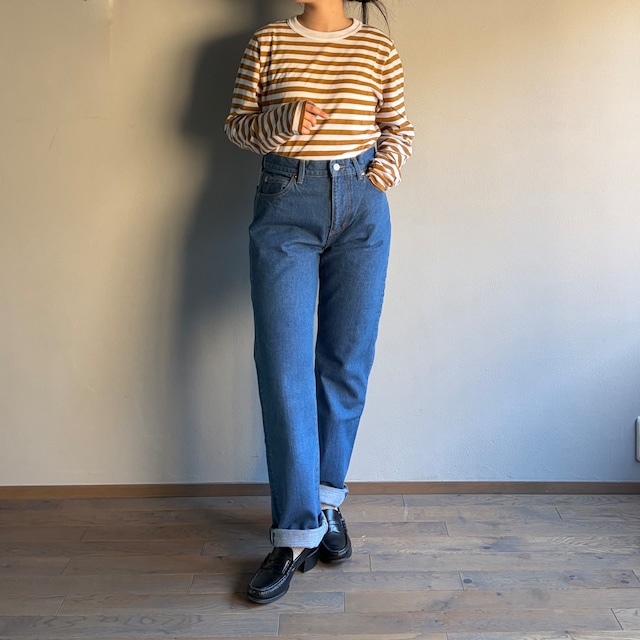 YAECA /ヤエカ　Slub Yarn  T-Shirt /　ムラ糸 Tシャツ ロングスリーブワンピース#32061701 NAVY (WOMEN) size M