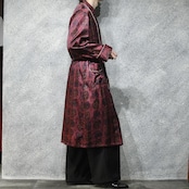 ~70's paisley pattern satin gown