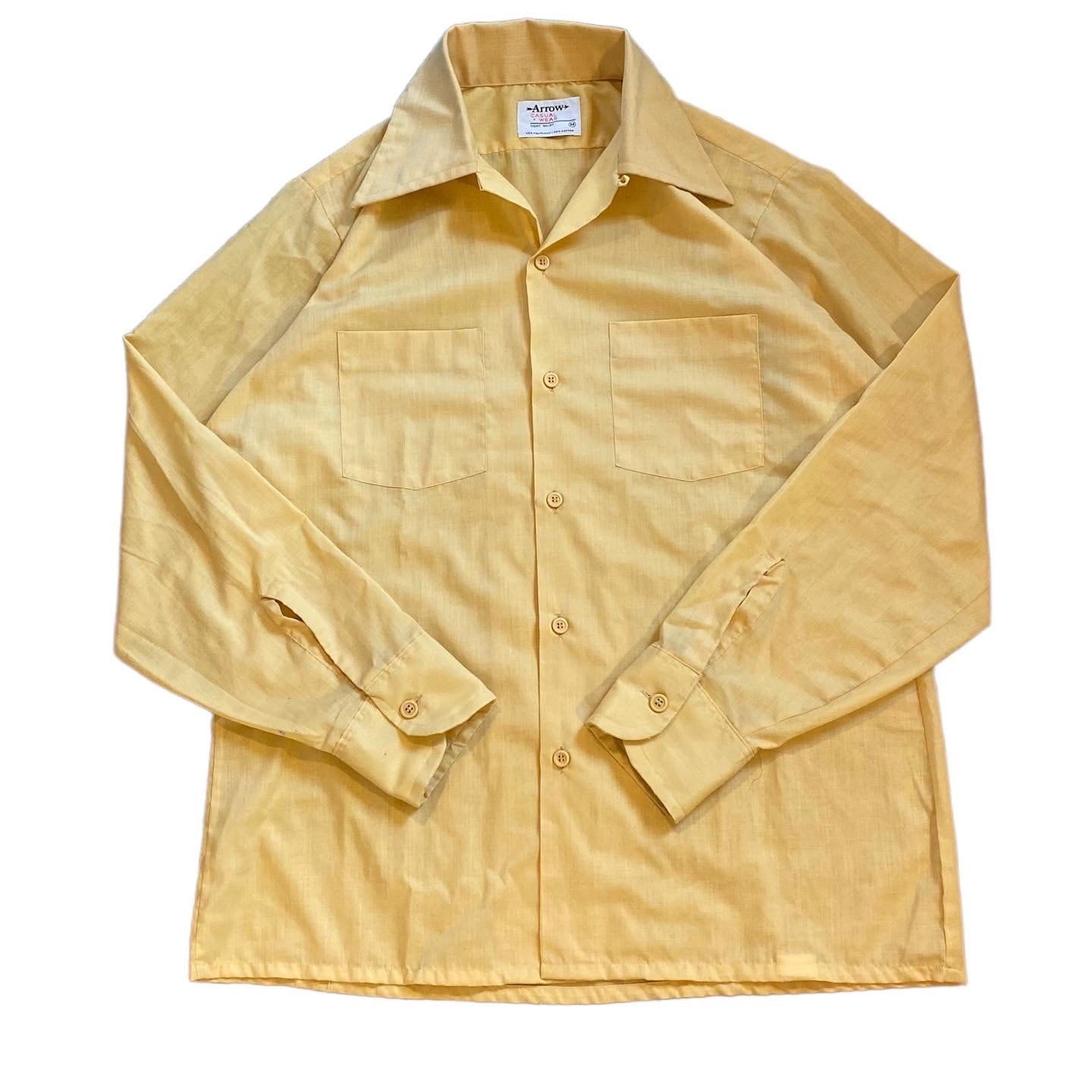 LLYISHIRTビンテージ 70s テロテロ イエロー ゴールド 半袖 シャツ 美品 希少