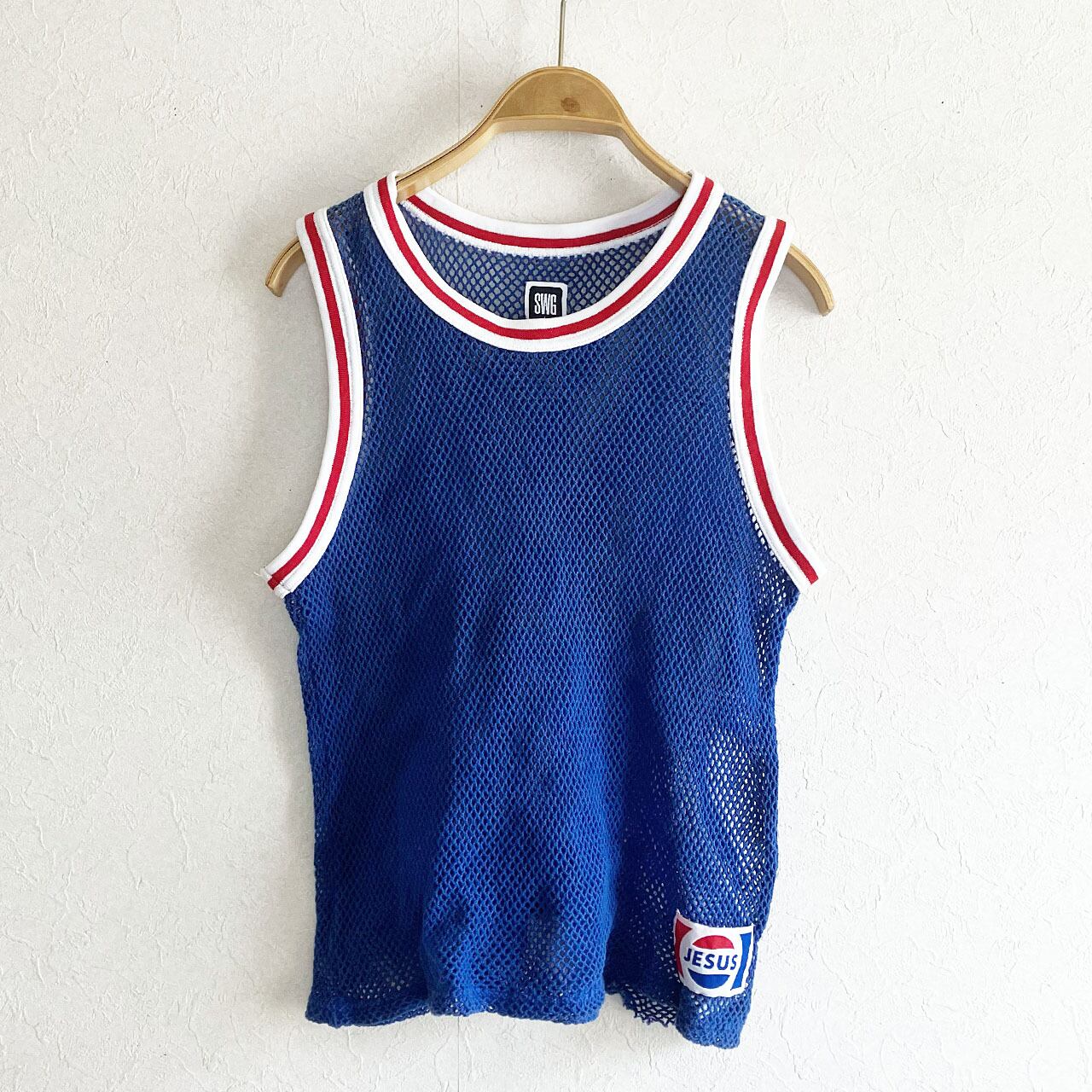 Swagger スワッガー JESUSロゴ メッシュタンクトップ PEPSIパロディ