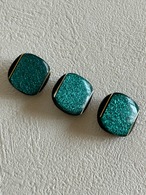 Japanese Vintage ボタン グリーン×ゴールド 18mm カボション 昭和レトロ アクセサリーパーツ 装飾材 カルトナージュ