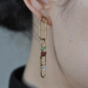 LAURE MORY BIJOUX Stone Pierces (brass / 24kgp)