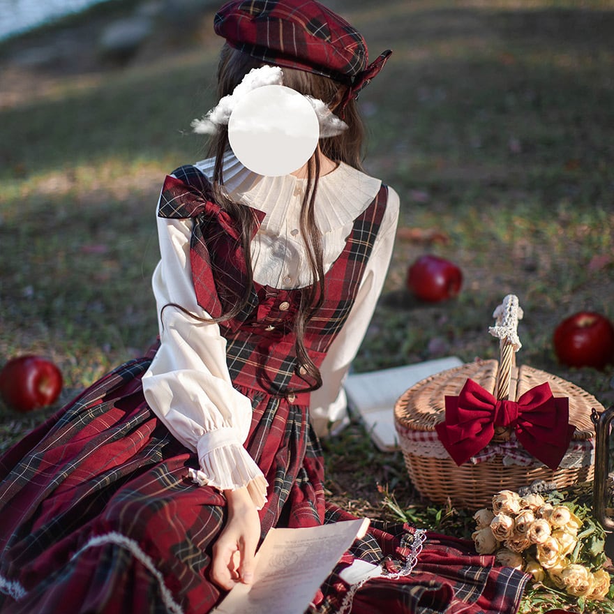 ゴスロリ通販 With U クラロリ ベレー帽 帽子 チェック柄 リボン 森