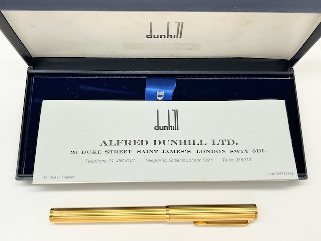 '90s　ダンヒル ライン模様 ゴールドプレート　DUNHILL QIS422　（細字）　14K　　　　　02916