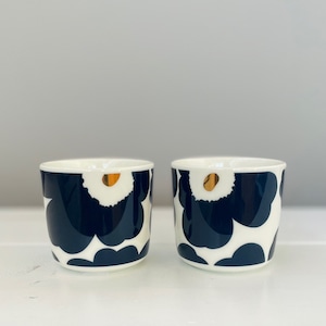 marimekko/コーヒーカップ/【日本限定】Unikko coffee cup 2pcs/2個セット/72783/39.ダークネイビー×ゴールド