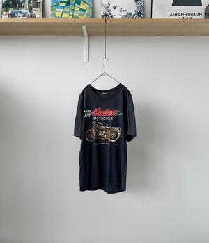 -Indian Motocycle- Vintage 80-90s L Print T-shirt made in USA