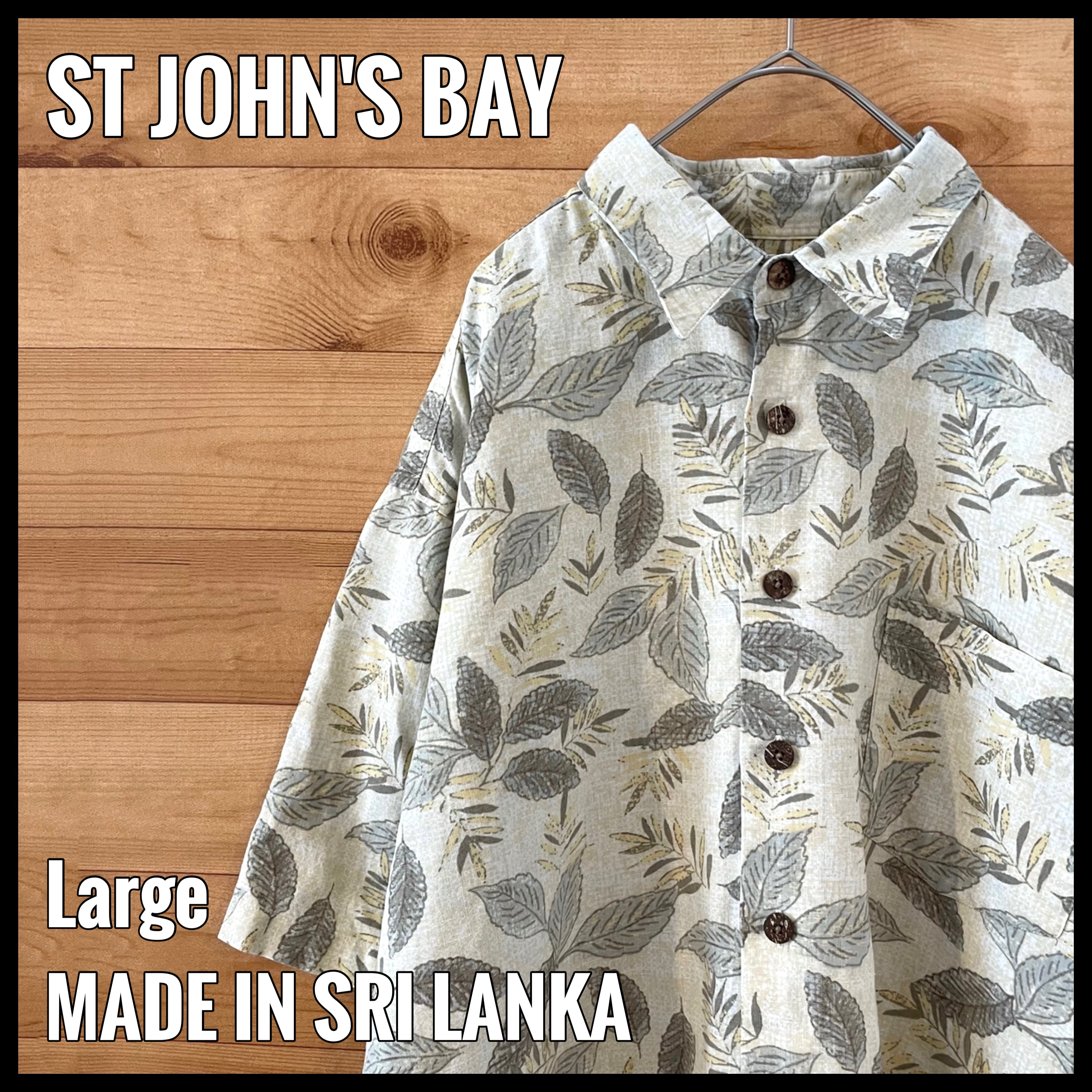 ST JOHN'S BAY】90s 柄シャツ 総柄 アロハ リーフ L US古着 | 古着屋 ...