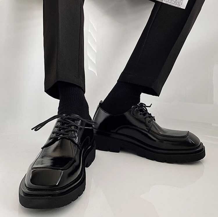 韓国 メンズ ASOS 厚底 ブーツ スニーカー 革靴 25cm