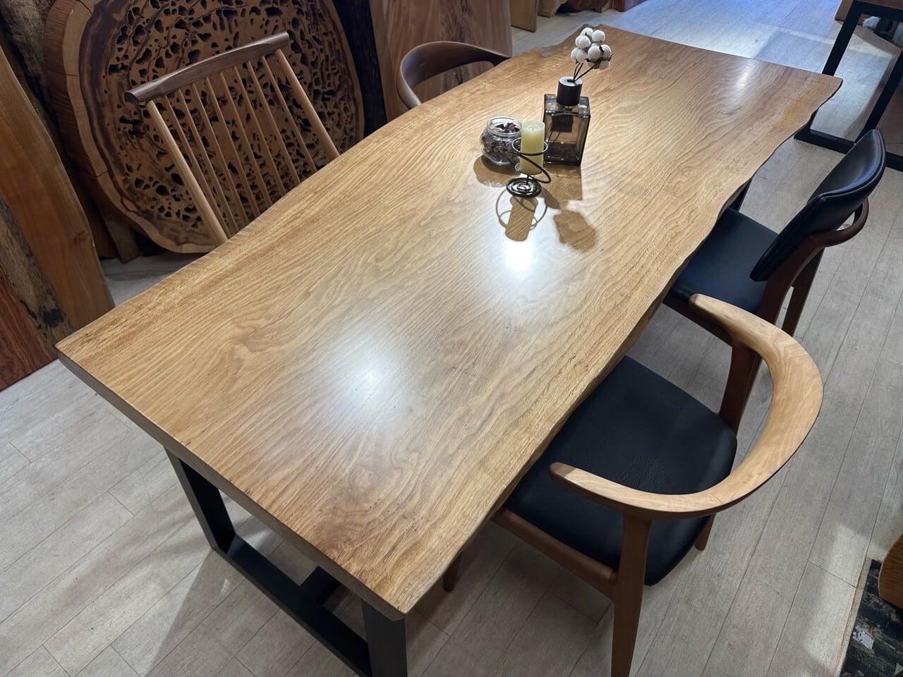 タモ_2040×700-800-890×50_浅草本店_テーブル天板/一枚板 251471 t001