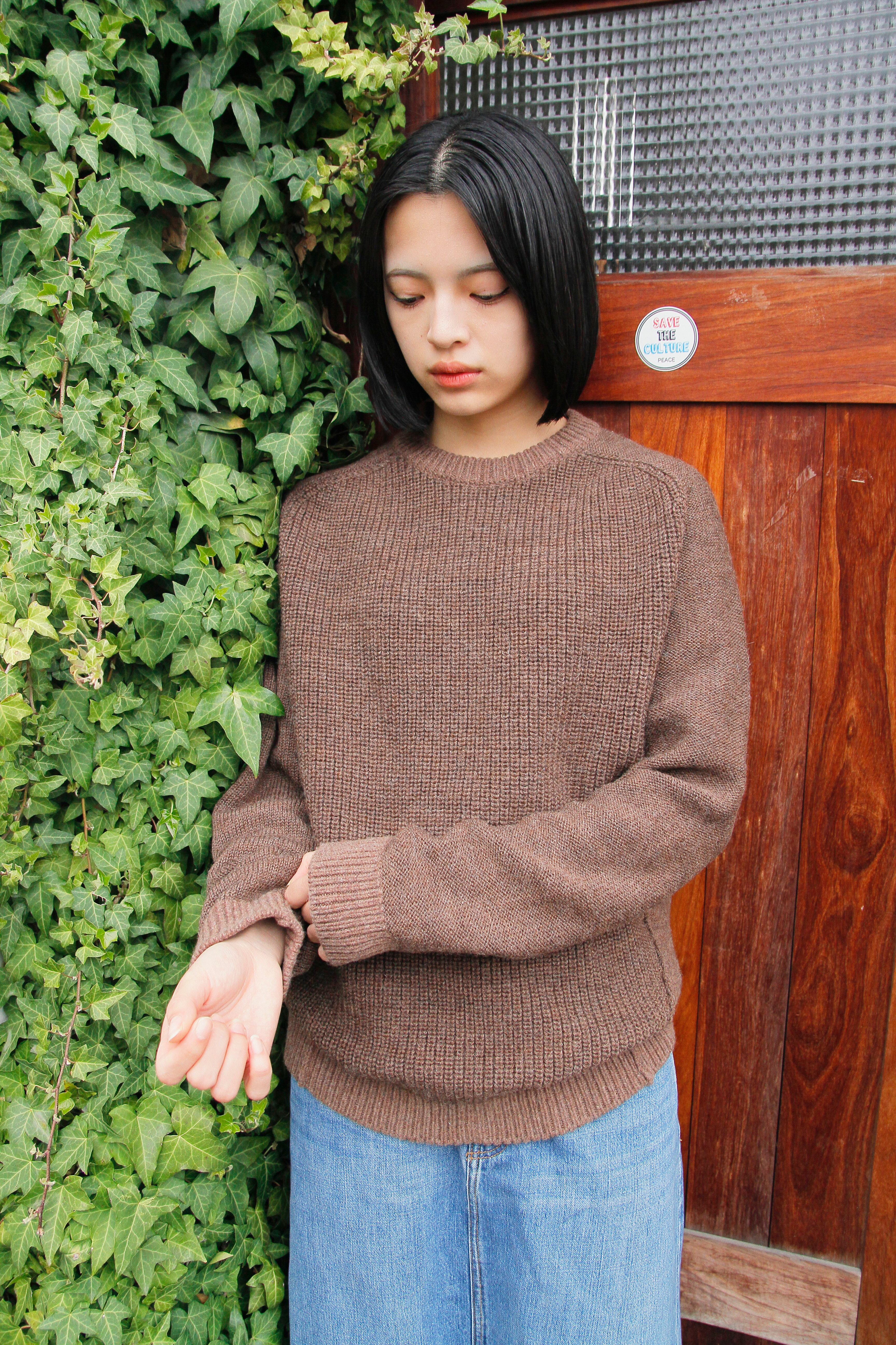 【美品】インポート♡ブラウン♡ニット 20％OFF】VINCENT ET MIREILLE（ヴァンソン エ ミレイユ） 8ゲージ 畦