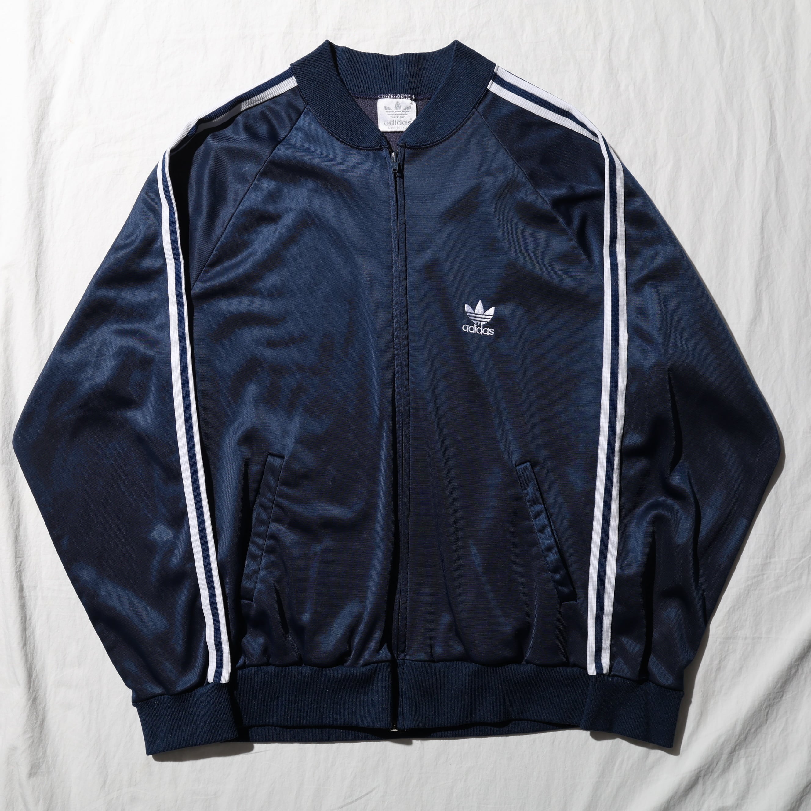 美品 L ネイビー Adidas トラックジャケット 80s 90s アディダス