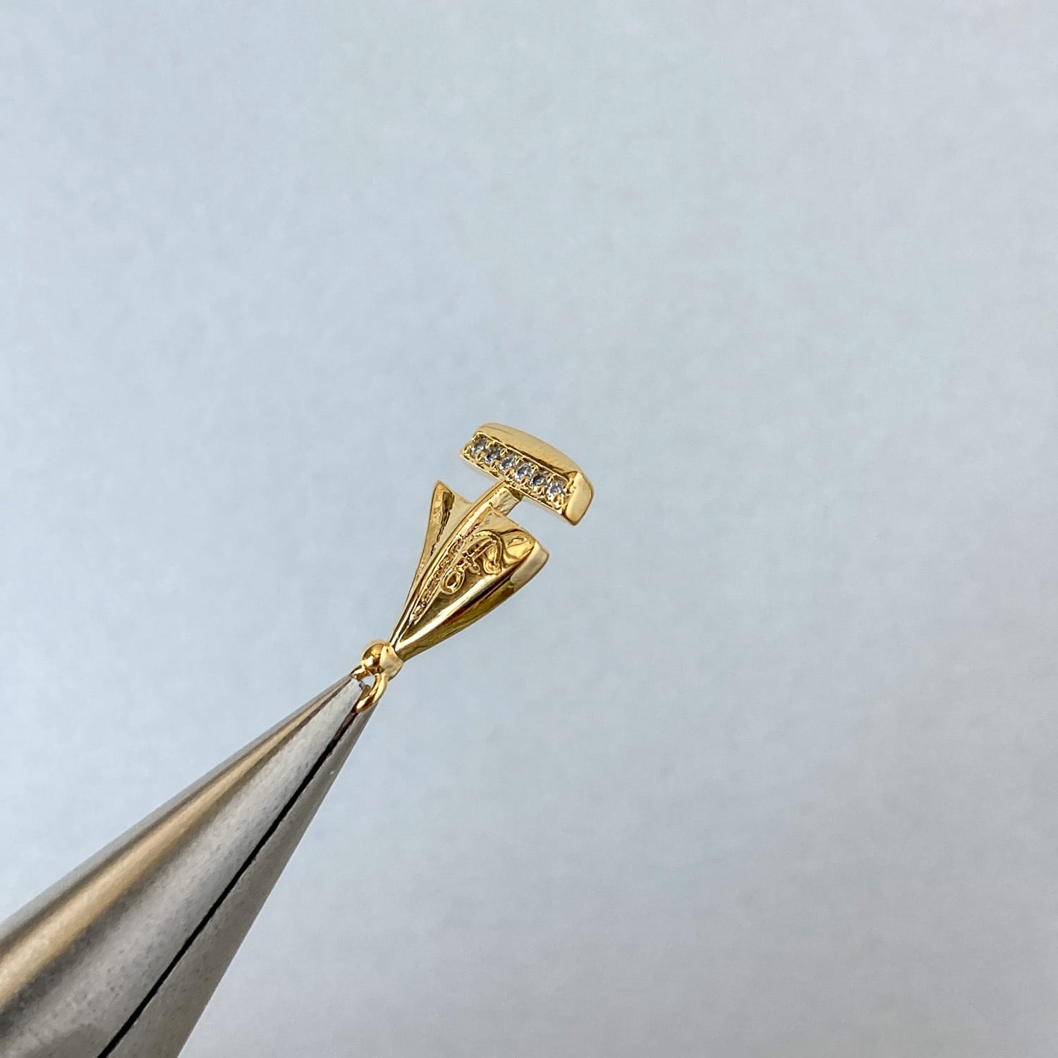 イカリマーク付きヨットのビジューメタルチャーム（16K/プラチナメッキ