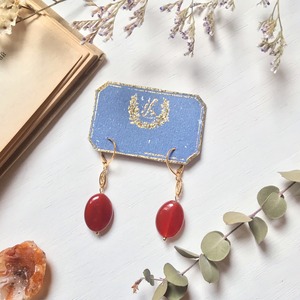 Red agate earring