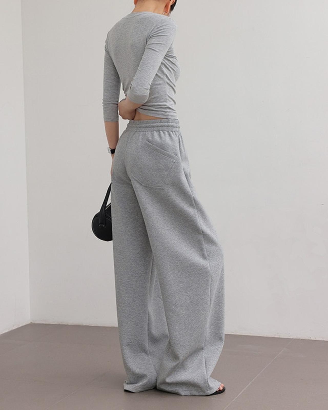 Pocket design wide Leg sweat pants L0177