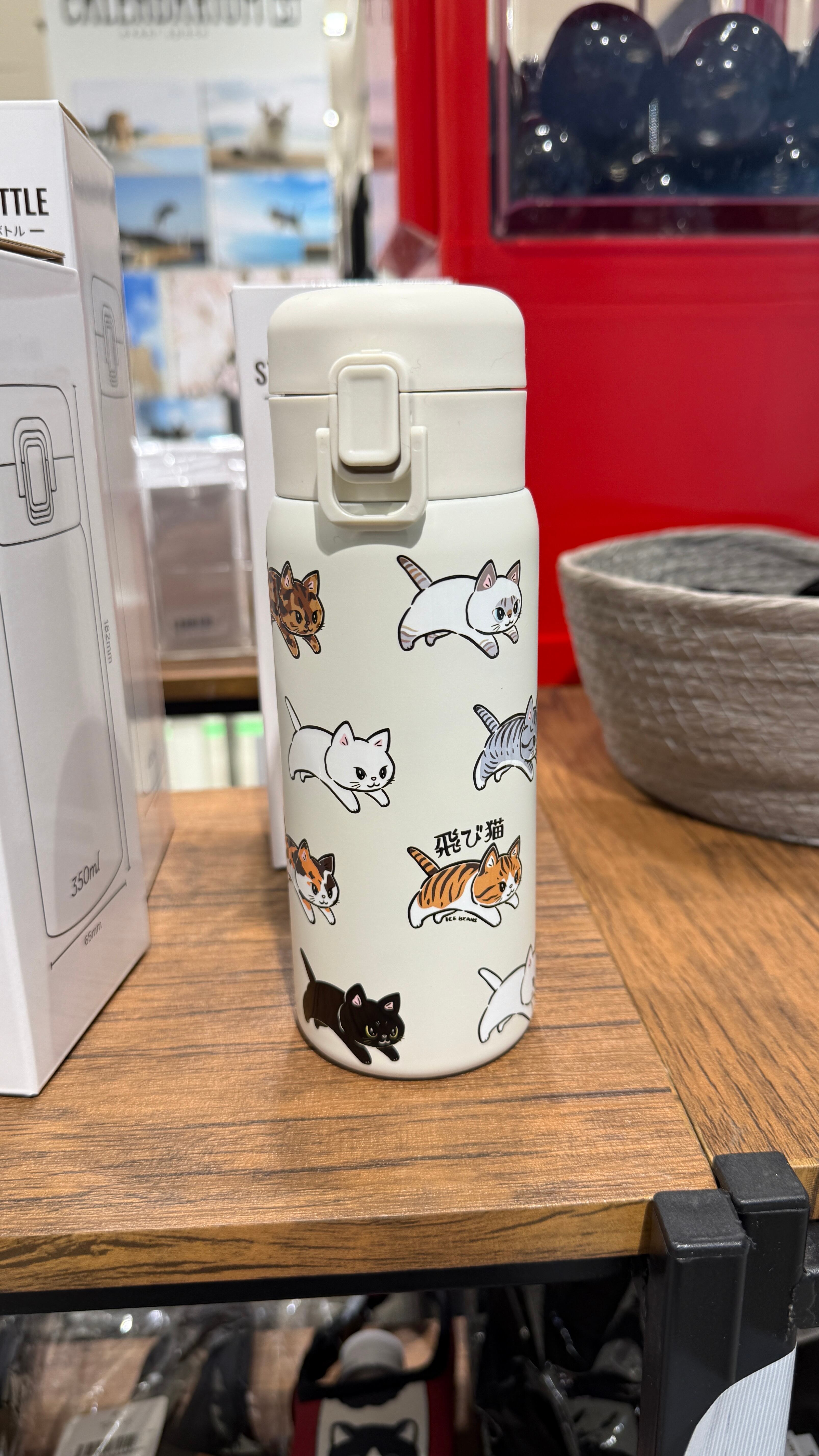 ワンプッシュステンレスボトル350ml | 猫雑貨屋 飛び猫商店