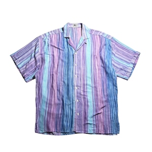 vintage V2 by VERSACE stripe open collar shirt