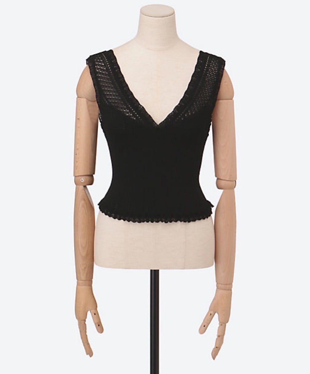 FETICO】LACE KNIT SLEEVELESS TOP | インターナショナルリレーション