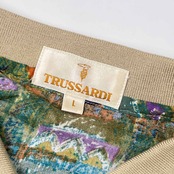 90s TRUSSARDI トラサルディ アートデザイン レーヨン 半袖 ポロシャツ L/マルチ メンズ