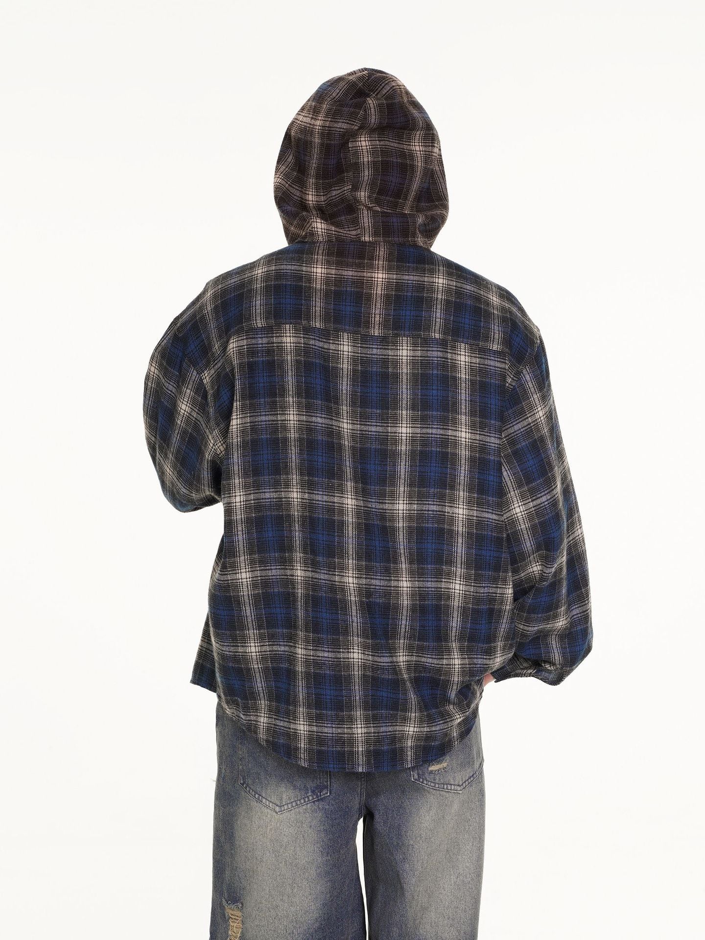 フード付きチェックシャツ el1287 | elev fashion store