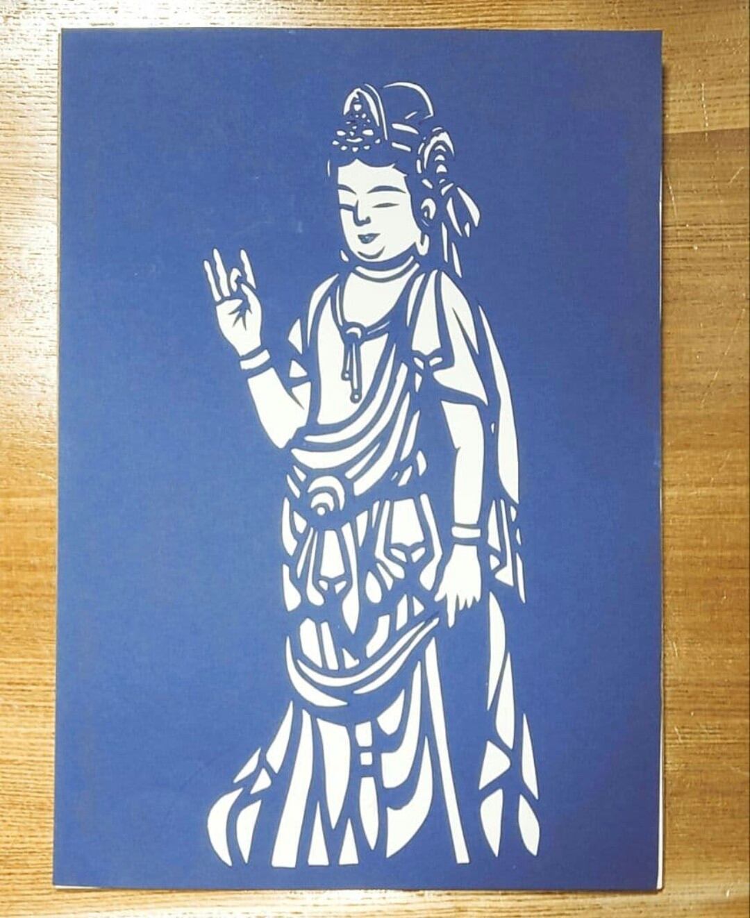 切り絵 観音菩薩様 | Miyu工房 Paper Cutting