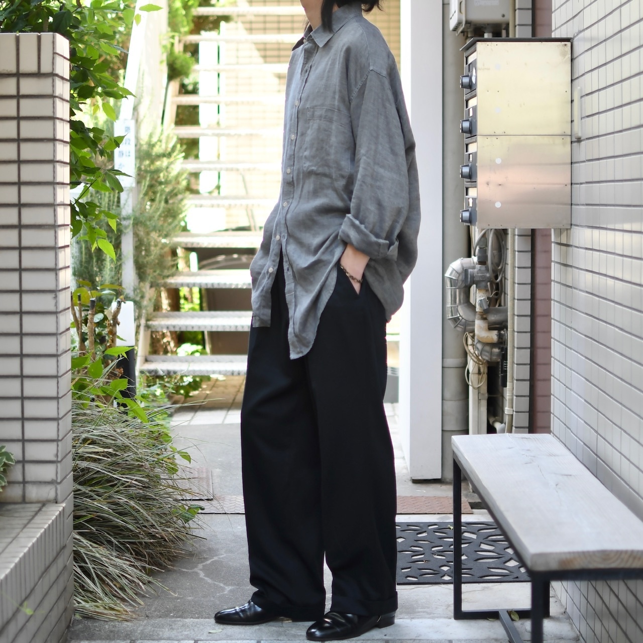GALLAGHERS Irish linen shirt greige