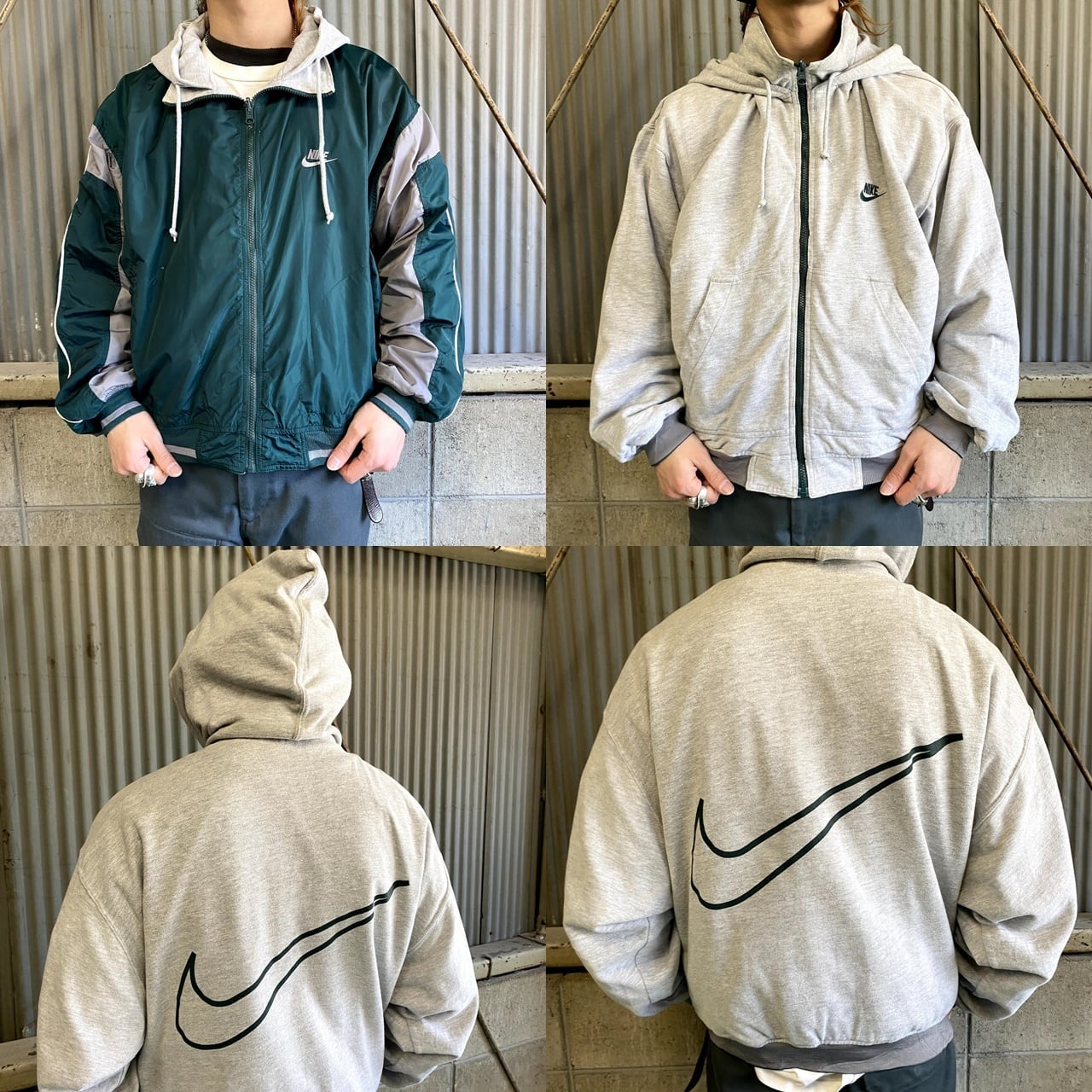 90s NIKE ナイロンジャケット　ビッグスウォッシュ ナイキナイロンパーカー