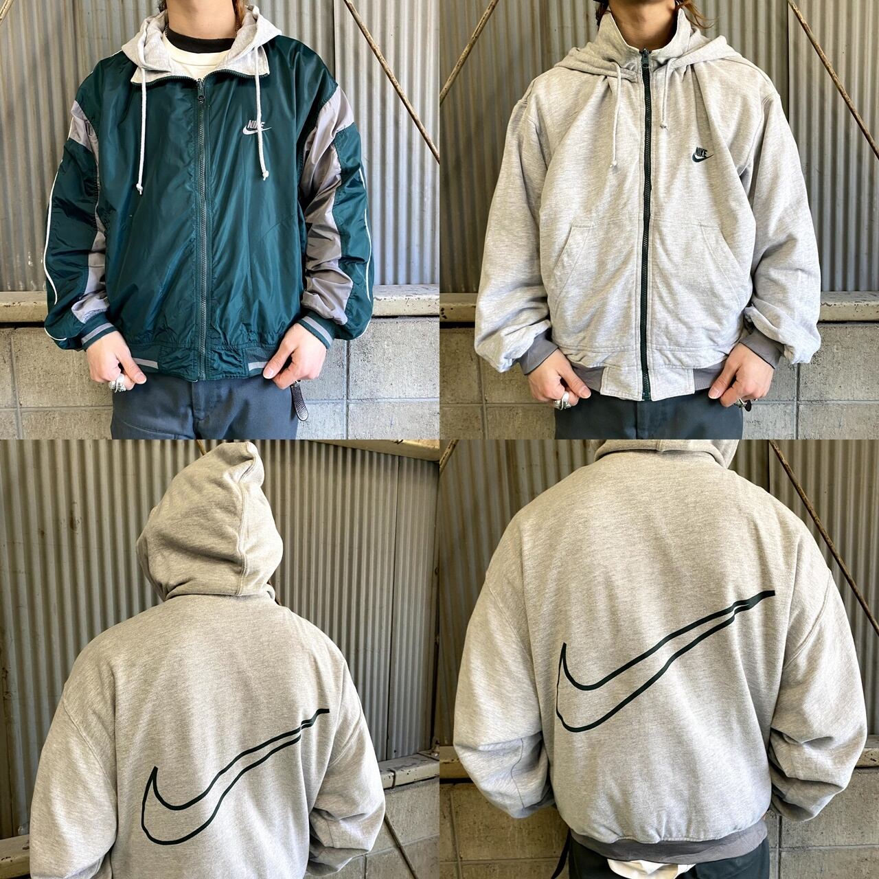 90年代 NIKE ナイキ ビッグスウォッシュロゴ ナイロン×スウェット 