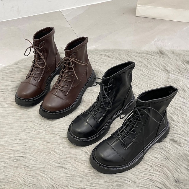 ショートブーツレッドレースレザースタイル 靴 シューズ 部族の婦人靴22875256938